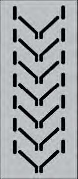 C25 Planer C-Chevron cleat pattern